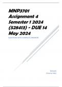 MNP3701 Assignment 4 Semester 1 2024 (528413) - DUE 14 May 2024