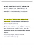 ATI RN EXIT PREDICTOR2023-2024 EXAM |ACTUAL  EXAM QUESTIONS WITH CORRECT DETAILED  ANSWERS (VERIFIED ANSWERS ) GRADED A+.