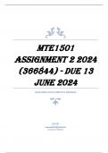 MTE1501 Assignment 2 2024 (366844) - DUE 13 June 2024