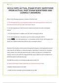 HCCA CHPC ACTUAL EXAM STUDY QUESTIONS FROM ACTUAL PAST EXAM QUESTIONS AND CORRECT ANSWERS&period;