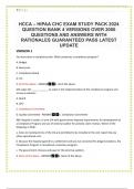 HCCA &ndash; HIPAA CHC EXAM STUDY PACK 2024 QUESTION BANK 4 VERSIONS OVER 2000 QUESTIONS AND ANSWERS WITH RATIONALES GUARANTEED PASS LATEST UPDATE