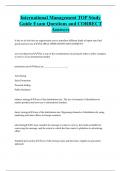 International Management TOP Study  Guide Exam Questions and CORRECT  Answers