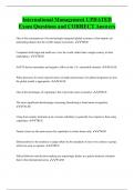 International Management UPDATED Exam Questions and CORRECT Answers
