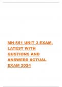 MN 551 UNIT 3 EXAMLATEST WITH QUSTIONS AND ANSWERS ACTUAL EXAM 2024