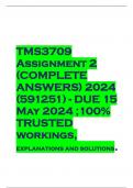 TMS3709 Assignment 2 (COMPLETE ANSWERS) 2024 (591251) - DUE 15 May 2024 ;100%