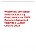 Wisconsin Esthetics Written Exam 3 | Questions with 100% Correct Answers | Verified | Latest Update 2024