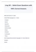 Ling 301 &ndash; Salish Exam Questions with 100&percnt; Correct Answers