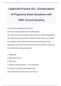 Lippincott Practice Q's - Complications of Pregnancy Exam Questions with 100% Correct Answers