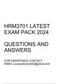 HRM3701 Exam pack 2024(Questions and answers)
