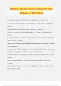 Hawaii License Exam Questions and Answers 100&percnt; Pass