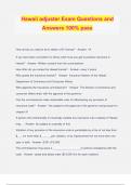 Hawaii adjuster Exam Questions and Answers 100&percnt; pass