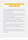 Hawaii Adjuster Exam Questions and Answers 100&percnt; Pass