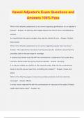 Hawaii Adjuster's Exam Questions and Answers 100&percnt; Pass