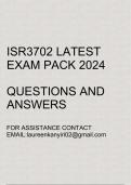 ISR3702 Exam pack 2024(Questions and answers)