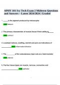 APHY 101 Ivy Tech Exam 2 Midterm Questions and Answers Latest 2024/2024 Graded A+.