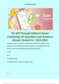NU 650 Through Midterm Exam/ Containing 227 Questions and Answers/ Already Graded A+/ 2024-2025.