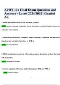 APHY 101 Final Exam Questions and Answers Latest 2024/2025 Graded A+.