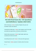 NU 650 Final Exam SG/ 145 Questions and Definitions/ Update 2024-2025. 