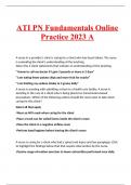 ATI PN Fundamentals Online Practice 2023 A