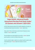 Regis NU650: Advanced Health Assessment/Nursing Final Study Guide/ 133 Quizzes and Answers/ 2024-2025.