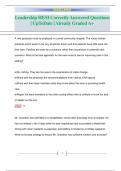 Leadership HESI Correctly Answered Questions &vert; UpToDate &vert; Already Graded A&plus; 