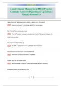 Leadership & Management HESI Practice Correctly Answered Questions&vert; UpToDate &vert;  Already Graded A&plus; 