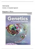 Test Bank: Genetics: A Conceptual Approach, 7th Edition by Pierce - Chapters 1-26, 9781319216801 | Rationals Included