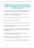 BOMI FM Fundamentals Questions with 100&percnt; Correct Answers &vert; Latest Version  2024 &vert; Verified