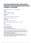ILTS 305 ELEMENTARY EDUCATION TEST QUESTIONS WITH CORRECT ANSWERS LATEST 2024 GRADED A+.