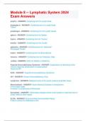 Module 8 -- Lymphatic System 2024 Exam Answers