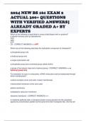 2024 NEW BS 161 EXAM 2 ACTUAL 300+ QUESTIONS WITH VERIFIED ANSWERS| ALREADY GRADED A+ BY EXPERTS