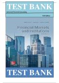 TEST BANK For Financial Markets And Institutions 8th Edition By Anthony Saunders ISBN: 9781260772401 | Verified Chapter's 1 - 25 | Complete Newest Version