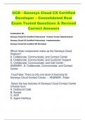 GCD - Genesys Cloud CX Certified  Developer – Consolidated Real  Exam Tested Questions & Revised  Correct Answers
