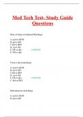 Med Tech Test- Study Guide Questions