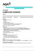 2023 AQA A-level COMPUTER SCIENCE 7517/1 Paper 1 Question Paper & Mark scheme  (Merged) June 2023 [VERIFIED]