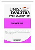 DVA3703 MAY-JUNE EXAM 2023 ALL QUESTIONS WELL ANSWERED