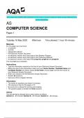 2023 AQA AS COMPUTER SCIENCE 7516/1 Paper 1 Question Paper & Mark scheme (Merged) June 2023 [VERIFIED]