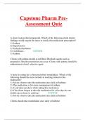 Capstone Pharm Pre-Assessment Quiz