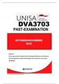 DVA3703 OCT-NOV  EXAM 2019 ALL QUESTIONS WELL ANSWERED