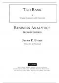 Test Bank for Business Analytics 2nd edition by James R&period; Evans&comma;9780321997821&period;