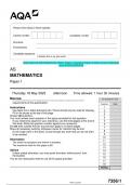 2023 AQA AS MATHEMATICS 7356/1 Paper 1 Question Paper & Mark scheme (Merged)  June 2023 [VERIFIED]