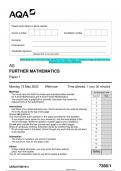 2023 AQA AS FURTHER MATHEMATICS 7366/1 Paper 1 Question Paper & Mark scheme  (Merged) June 2023 [VERIFIED]