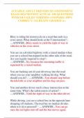 ACEABLE ADULT DRIVERS ED ASSESSMENT  EXAM 2024 NEWEST ACTUAL 100 QUESTIONS  WITH DETAILED VERIFIED ANSWERS &lpar;100&percnt;  CORRECT&rpar; &sol;ALREADY GRADED A&plus;