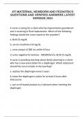 ATI MATERNAL NEWBORN AND PEDIATRICS QUESTIONS AND VERIFIED ANSWERS LATEST VERSION 2024
