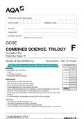 2023 AQA GCSE COMBINED SCIENCE: TRILOGY 8464/C/1F Chemistry  Paper 1F Question Paper & Mark scheme (Merged) June 2023 [VERIFIED