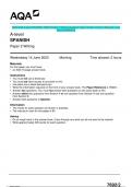 2023 AQA A-level SPANISH 7692/2 Paper 2 Writing Question Paper & Mark scheme (Merged) June 2023 [VERIFIED]