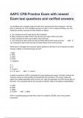 AAPC CPB Practice Exam with newest Exam test questions and verified answers