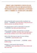 FIRST AID CERTIFICATION EXAM  2024 NEWEST EXAM 200 QUESTIONS  WITH DETAILED VERIFIED ANSWERS  &lpar;100&percnt; CORRECT&rpar; &sol;ALREADY GRADED  A&plus;