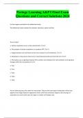 Portage Learning A&P I Final Exam Questions and Correct Solutions 2024