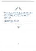 MEDICAL SURGICAL NURSING 7TH EDITION TEST BANK BY LINTON CHAPTER 26-63. GRADED A+